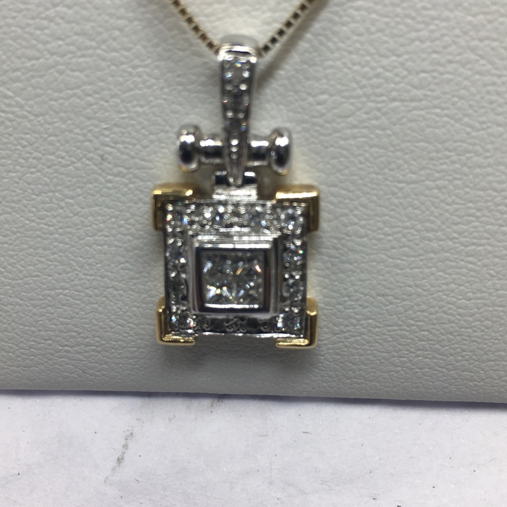 18K yellow gold diamonds pendant - Picture 1 of 6